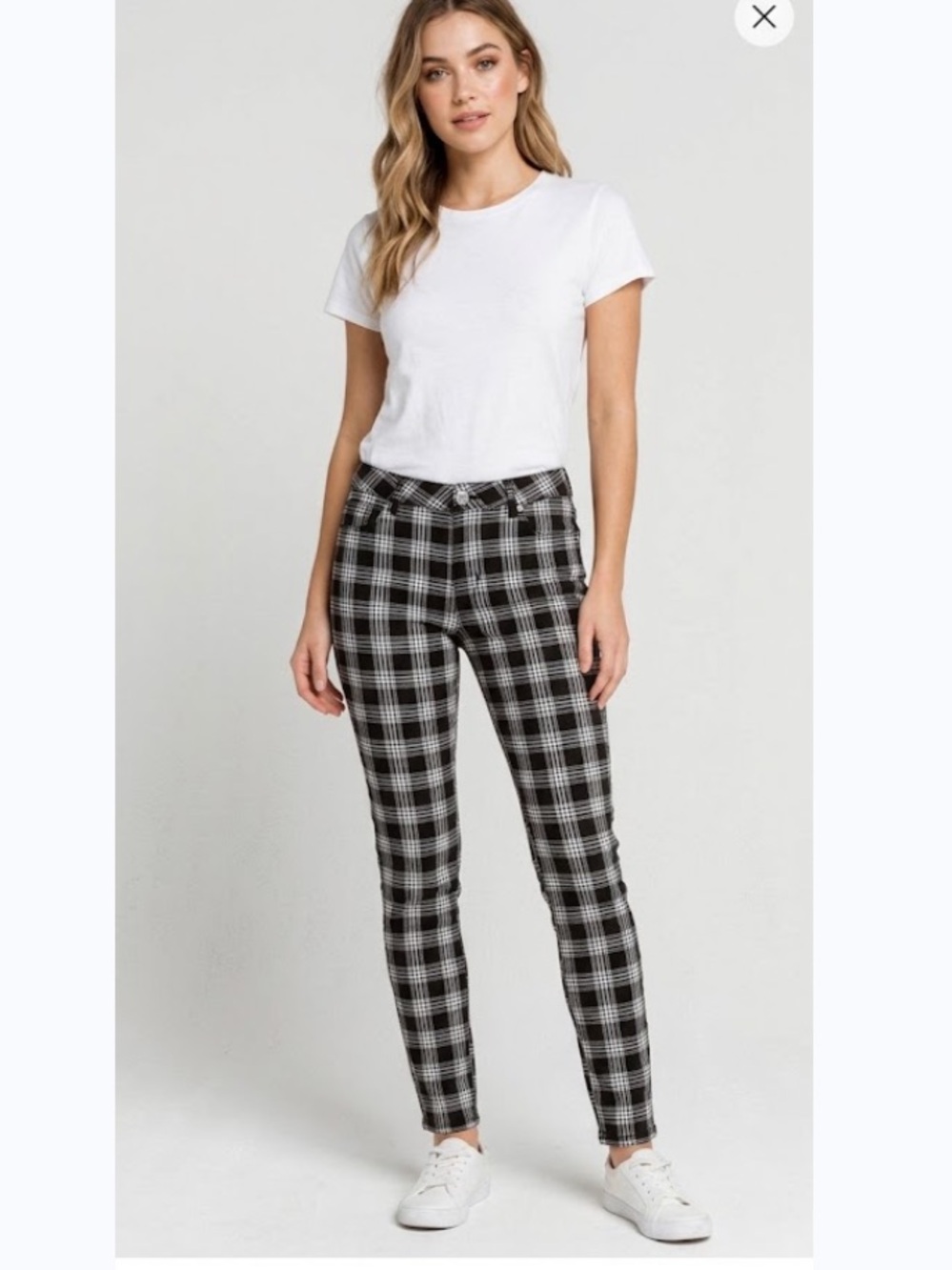 Vintage YMI from the city of Angels Juniors Plaid Black / White jeans Sz 3